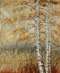 Impressionism Landscape #343 - White Birch